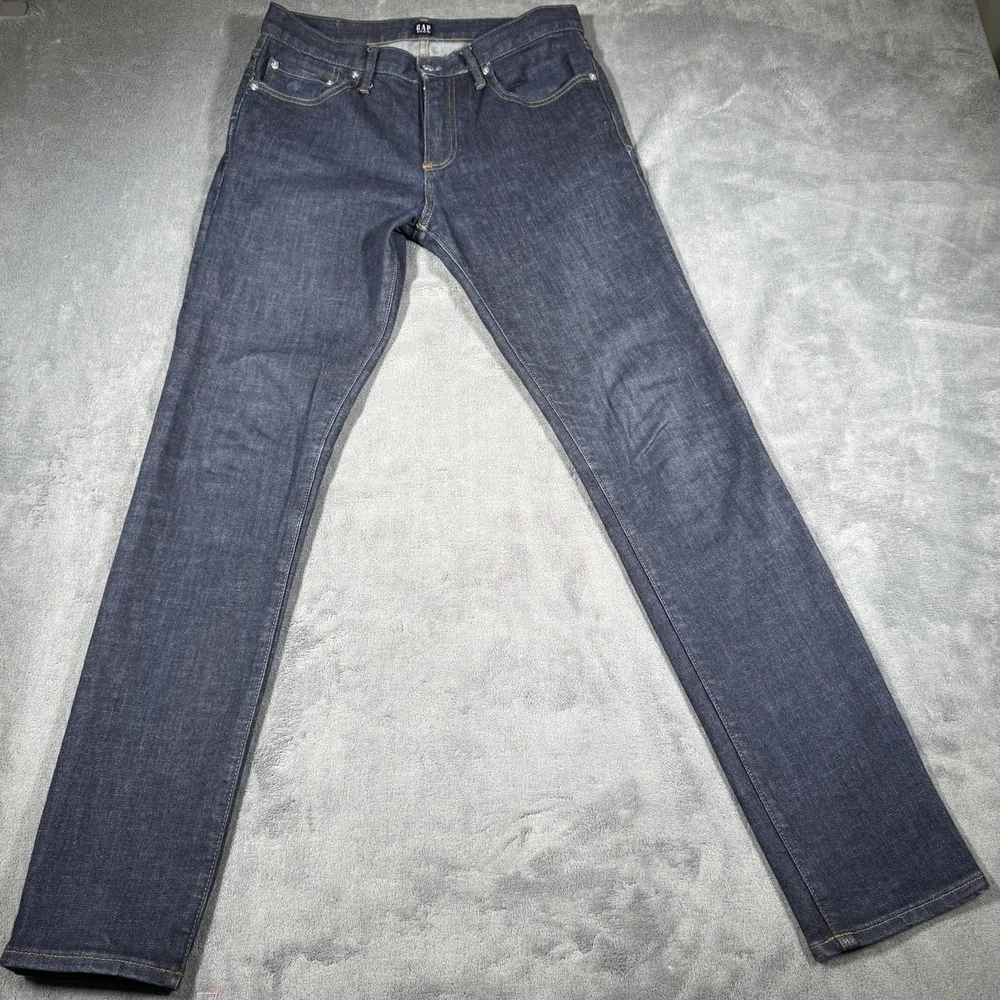 Gap‎ 1969 Straight Leg Men's Skinny Jeans Size 30x32 Dark Wash EUC